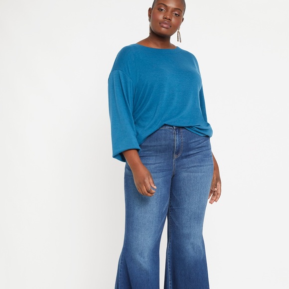 Fab ELOQUII Twist Back Top in Moroccan Blue 18 20 - Picture 2 of 3